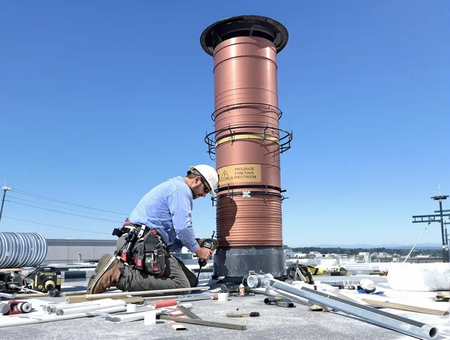 Installed chimney liner by Valley Falls Chimney Sweep in Valley Falls, RI