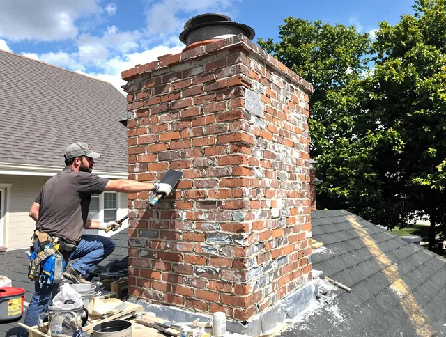 Completed chimney rebuild by Valley Falls Chimney Sweep in Valley Falls, RI