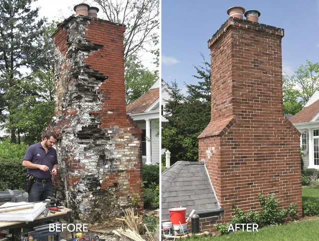 Valley Falls Chimney Sweep performing a full chimney restoration in Valley Falls, RI