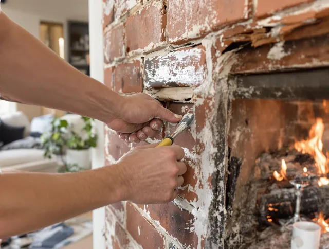 Routine fireplace repair by Valley Falls Chimney Sweep in Valley Falls, RI