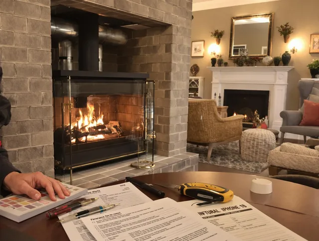 Valley Falls Chimney Sweep verifying fireplace safety measures in Valley Falls, RI